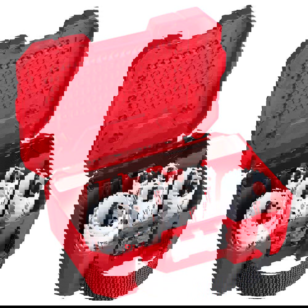 Electrician's Hole Saw Kit: 12 Pc, 7/8 to 2-1/2